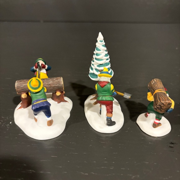VINTAGE DEPARTMENT 56 "WOODMEN'S ELVES" PORCELAIN ACCESSORIES - Picture 5 of 8